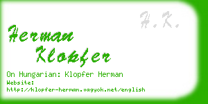 herman klopfer business card